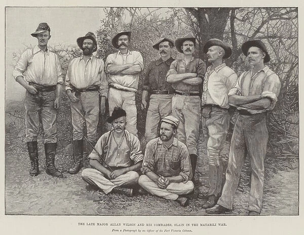The late Major Allan Wilson and his Comrades, Slain in the Matabili War (engraving)