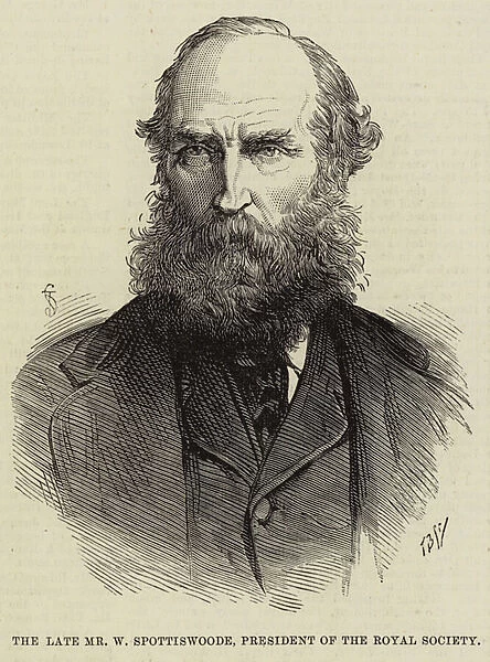 The Late Mr W Spottiswoode, President of the Royal Society (engraving)