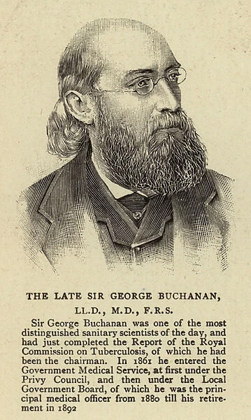 The Late Sir George Buchanan, LLD, MD, FRS (engraving)