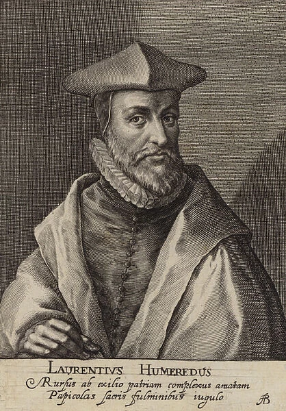 Laurence Humphrey, English theologian, President of Magdalen College, Oxford (engraving)