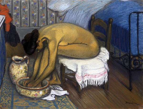 Le bain par Steinlen, Theophile Alexandre (1859-1923), 1902 - Pastel on paper, 49, 5x64