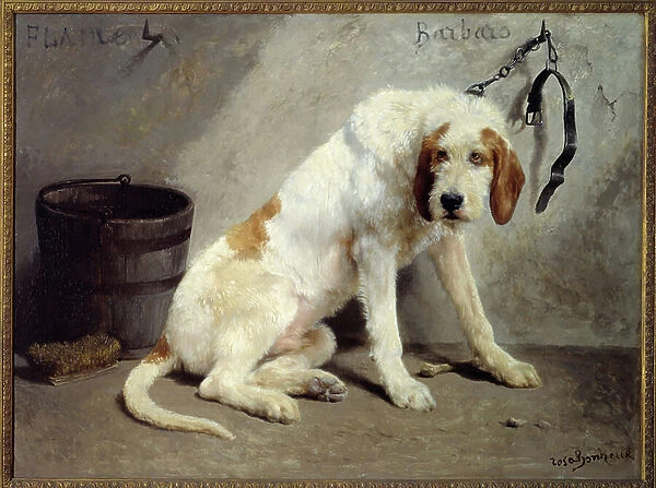 Le chien Barbaro apres la chasse (Chien de chasse). Peinture de Rosa Bonheur (1822-1899), 19eme siecle. Philadelphie, Museum Of Art