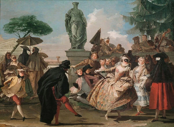 Le menuet - The Minuet - Tiepolo, Giandomenico (1727-1804) - 1756 - Oil on canvas - 80, 7x109, 3 - Museu Nacional d Art de Catalunya, Barcelona