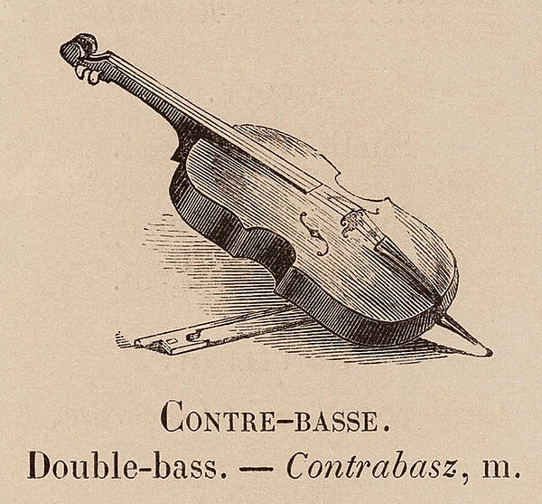 Le Vocabulaire Illustre: Contre-basse; Double-bass; Contrabasz (engraving)