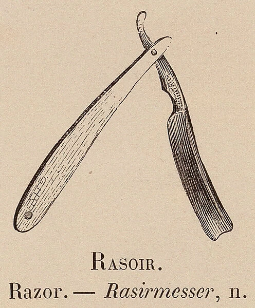 Le Vocabulaire Illustre: Rasoir; Razor; Rasirmesser (engraving)