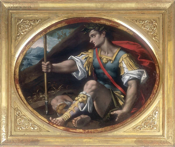 Leader with laurels holding a lance, work by Gaspare Venturini, conserved at the Galleria Estense in Modena
