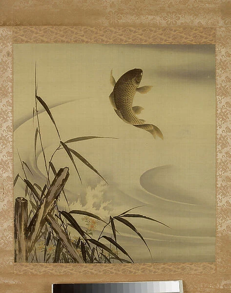 Leaping carp (silk, paper, wood & ivory)