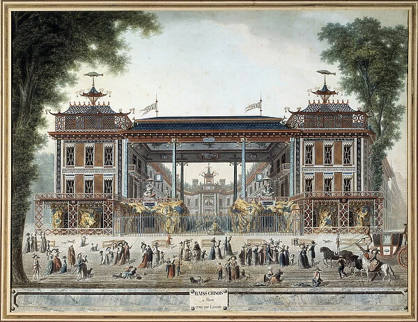 Les Bains Chinois in Paris in the 18th century erige by Alexandre Lenoir (1769-1831