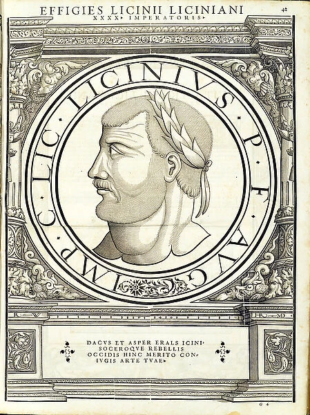 Licinius I, illustration from Imperatorum romanorum omnium orientalium et