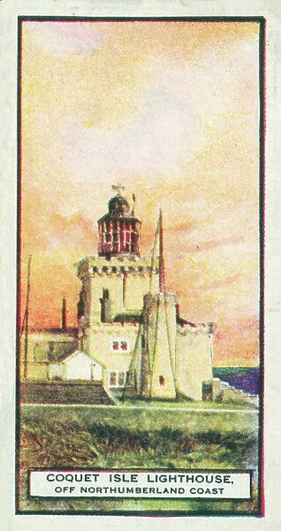 Lighthouses: Coquet Isle Lighthouse, Off Northumberland Coast (colour litho)