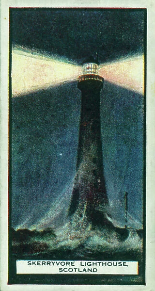 Lighthouses: Skerryvore Lighthouse, Scotland (colour litho)
