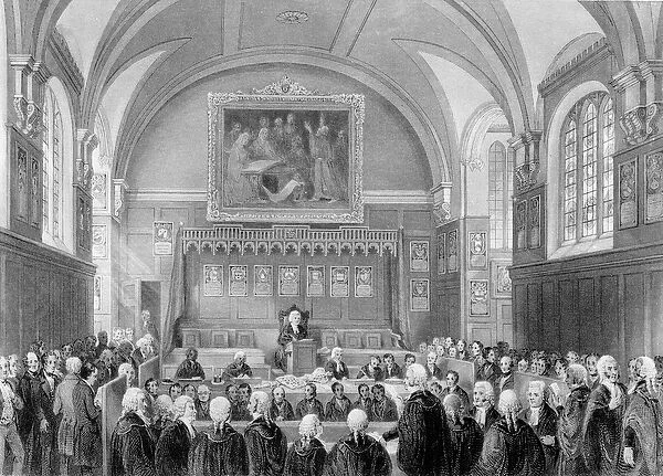Lincolns Inn Hall, engraved by H. Melville (engraving) (b  /  w photo)