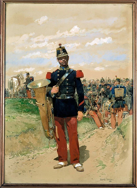 Line music: a soldier member of the military orchestra in 1855