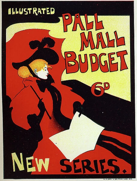 Literature. Illustrated Pall Mall Budget. Poster Maurice Greiffenhagen, England, c.1895 (poster)