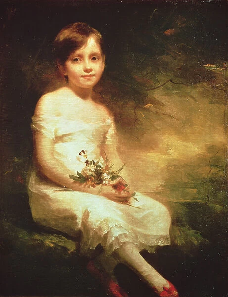 Little Girl with Flowers or Innocence, Portrait of Nancy Graham (oil on canvas)