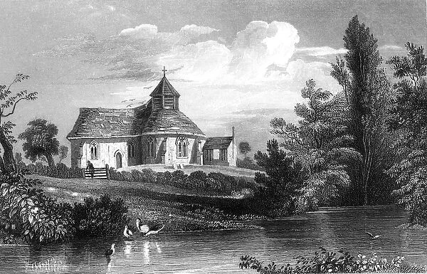 Little Maplestead Church, Essex, engraved by Henry Wallis, 1832 (engraving)