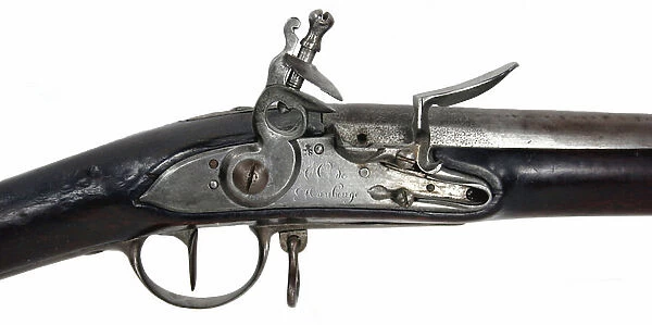 Lock detail of Model 1766 French musket marked Charleville
