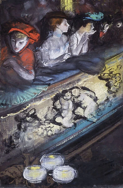 In the Loge, 1903 (oil and pastel on canvas laid on board)