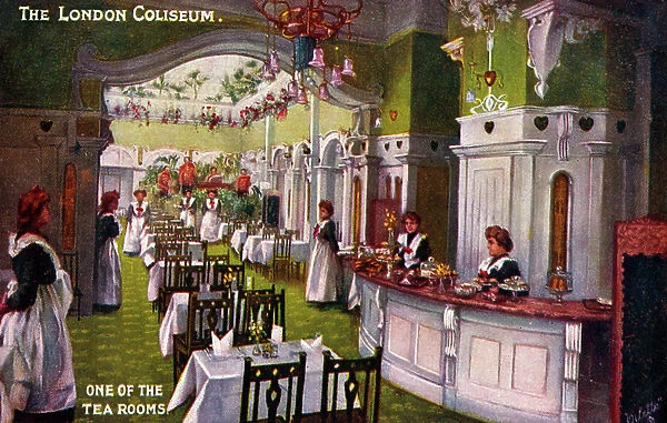 London Coliseum - Tea room, 1904 (postcard)