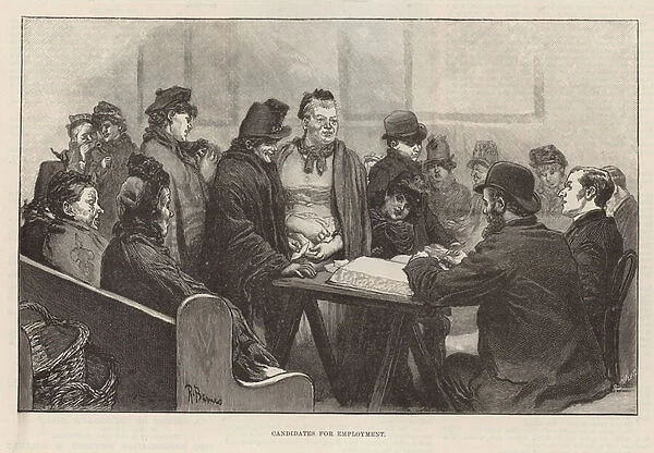 The London Flower Mission, Clerkenwell Close, London - Candidates for employment (engraving)