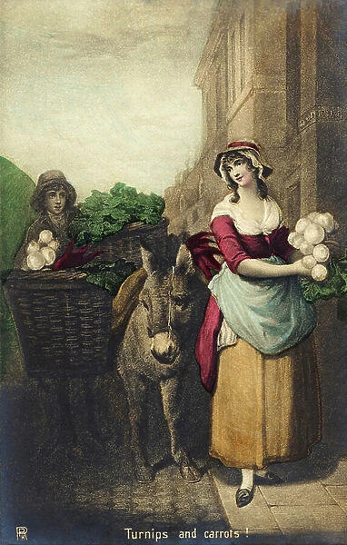 London tradesman selling Turnips and carrots, 1794 (print)