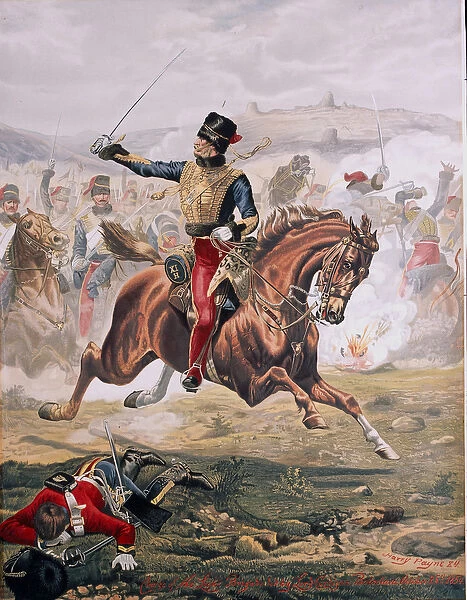 Lord Cardigan (1797-1868) leading the Charge of the Light Brigade at the Battle of