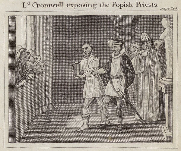 Lord Cromwell exposing the Popish Priests (engraving)
