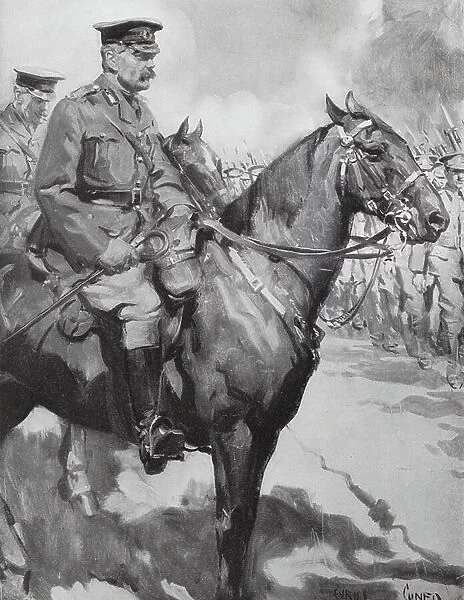 Lord Kitchener Inspecting Part of 'Kitchener's Army' (litho)