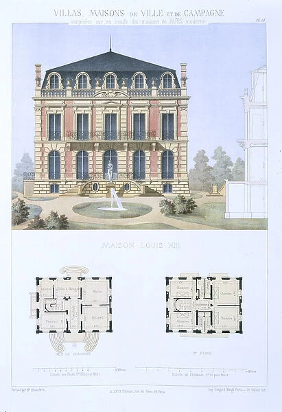 Louis XIII House, from Town and Country Houses Based on the Modern Houses of