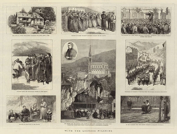 With the Lourdes Pilgrims (engraving)