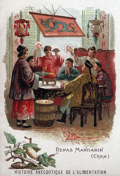 Lunch in China, c.1910 (print)