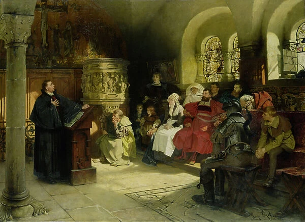 Luther Preaches using his Bible Translation while Imprisoned at Wartburg
