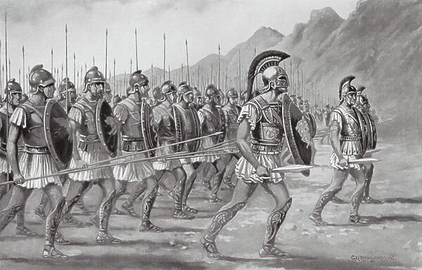 A Macedonian Phalanx (litho)