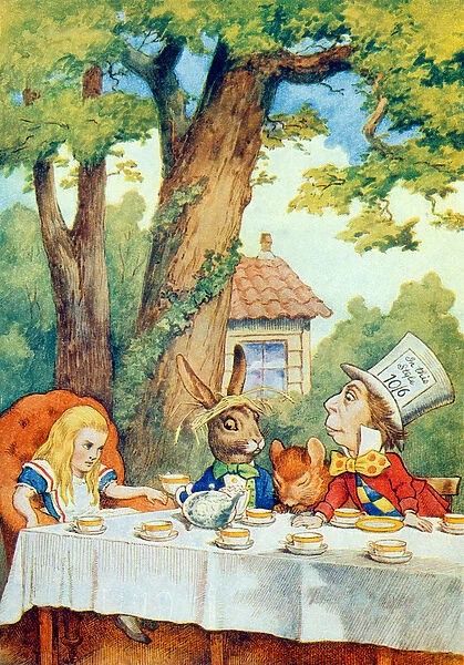 The Mad Hatters Tea Party, illustration from Alice in Wonderland by Lewis Carroll