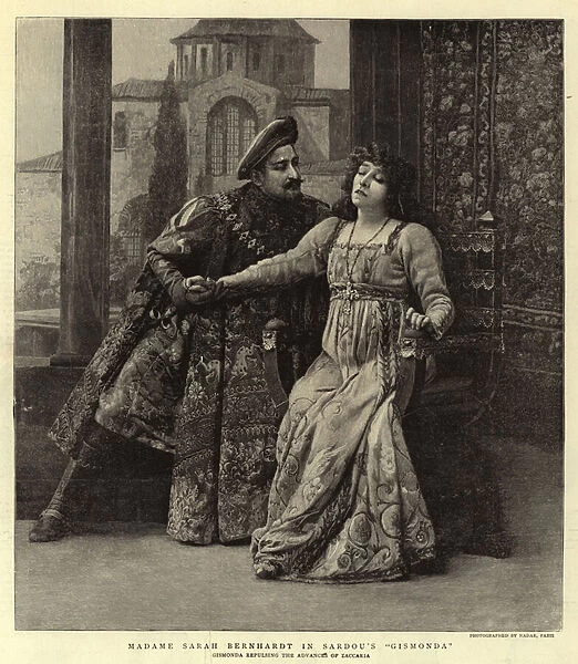 Madame Sarah Bernhardt in Sardous 'Gismonda'(engraving)