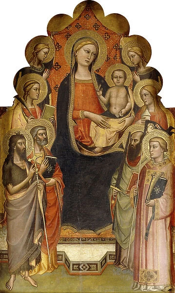 The Madonna and Child enthroned with Saints John the Baptist, Peter, Mary Magdalen