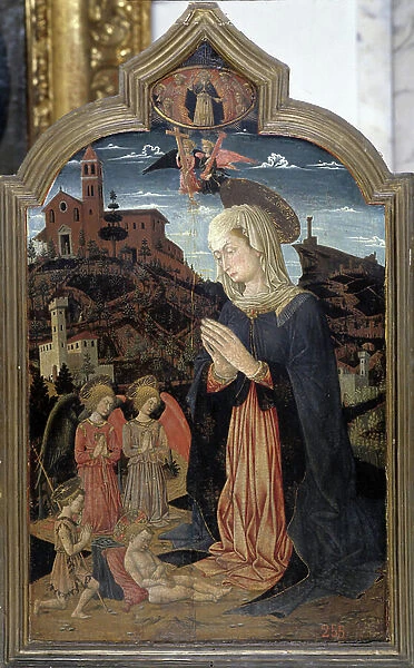 Madonna and Child (Virgin and Child). Painting by Giovanni Francesco da Rimini (Master of scenes of the life of the Virgin). 1450-1470. National Pinacotheque of Bologna