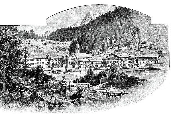 Madonna di Campiglio, Italy, seen from the southwest, 1899