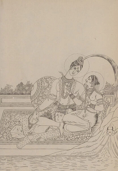 Mahadeva and Parvati (engraving)