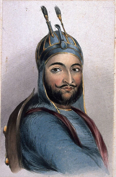 Mahommed Akbar Khan, 1842 (colour litho)