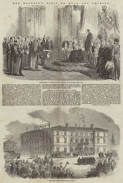 Her Majestys Visit to Hull and Grimsby (engraving)