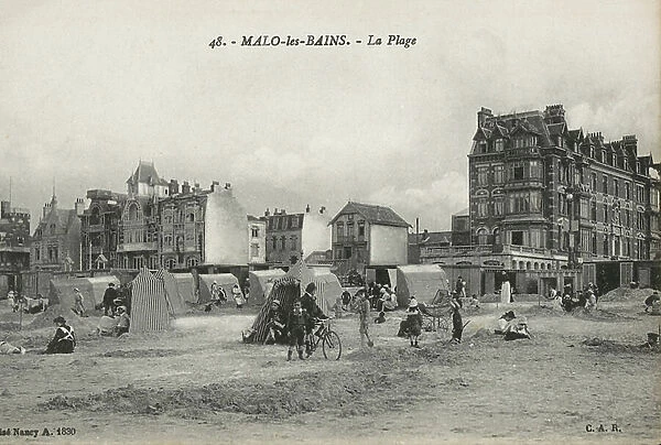 Malo-les-Bains: La Plage (b / w photo)