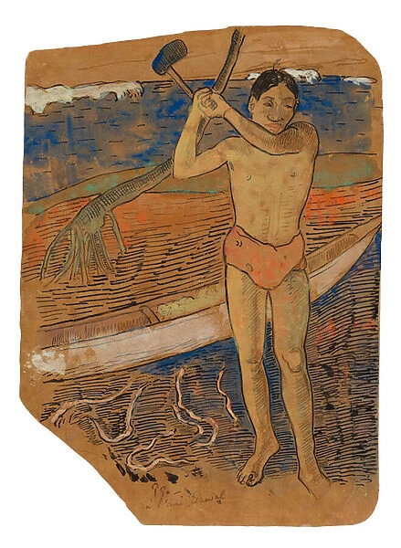 Man with an Ax, 1891-93 (gouache, with pen and black ink on paper) r