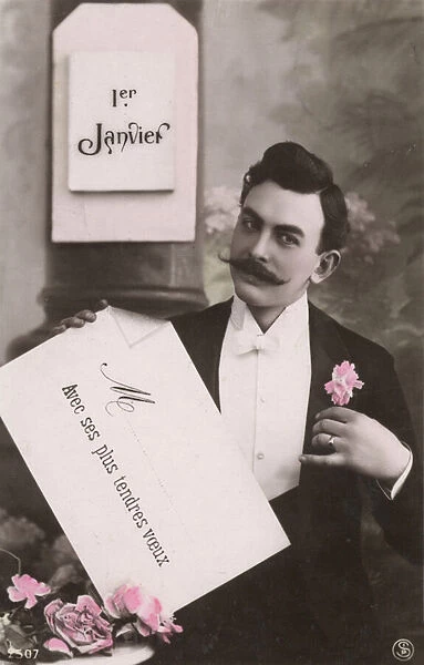 Man with a moustache (colour photo)