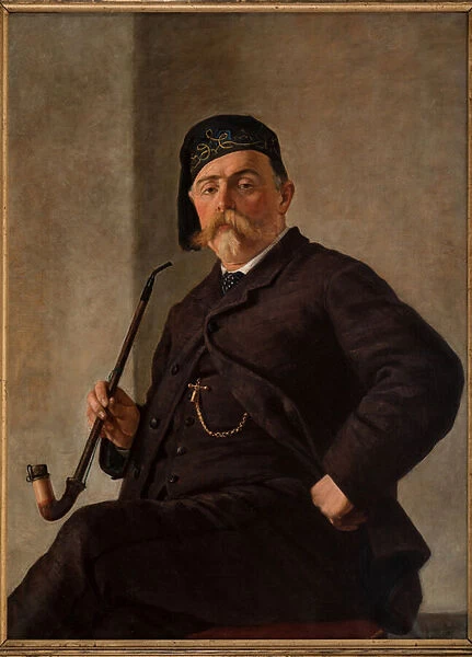 Man with Pipe (oil on canvas)