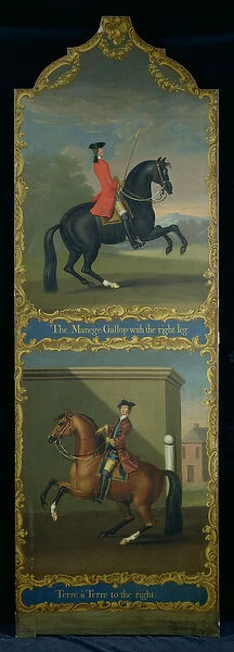 The Manege Gallop with the Right Leg (top) and