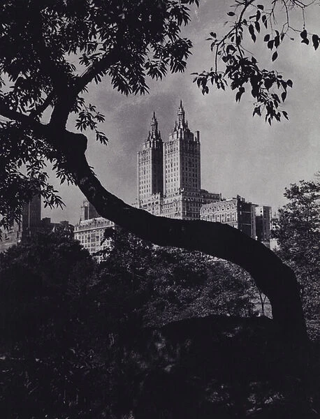 Manhattan: Central Park West, with San Remo Apartment house (b  /  w photo)