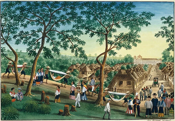 Manila and its Environs: Outing to the Antipolo Fiesta (watercolour with bodycolour)