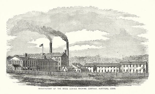 Manufactory of the Weed Sewing Machine Company, Hartford, Connecticut (engraving)