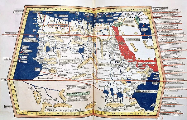 Map of Africa, plate 18 from an Atlas of the World, 1486 (coloured engraving)